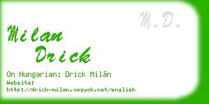 milan drick business card